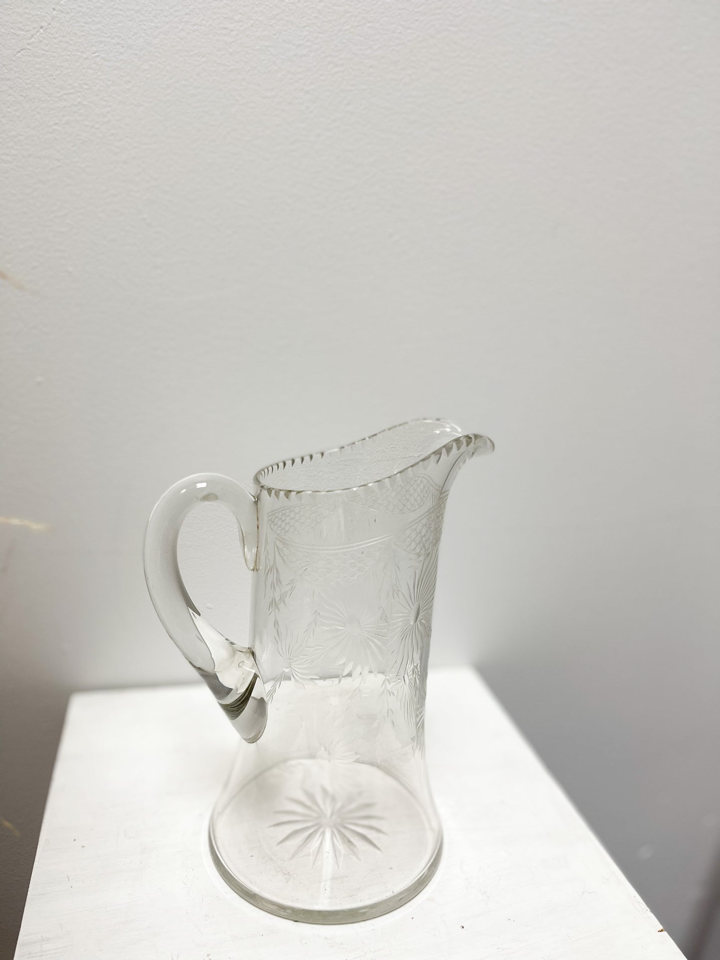 Etched Glass Pitcher