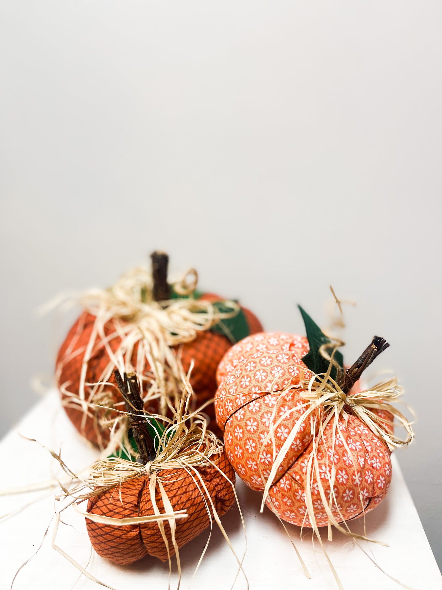 Large Handmade Fabric Pumpkin Decorations