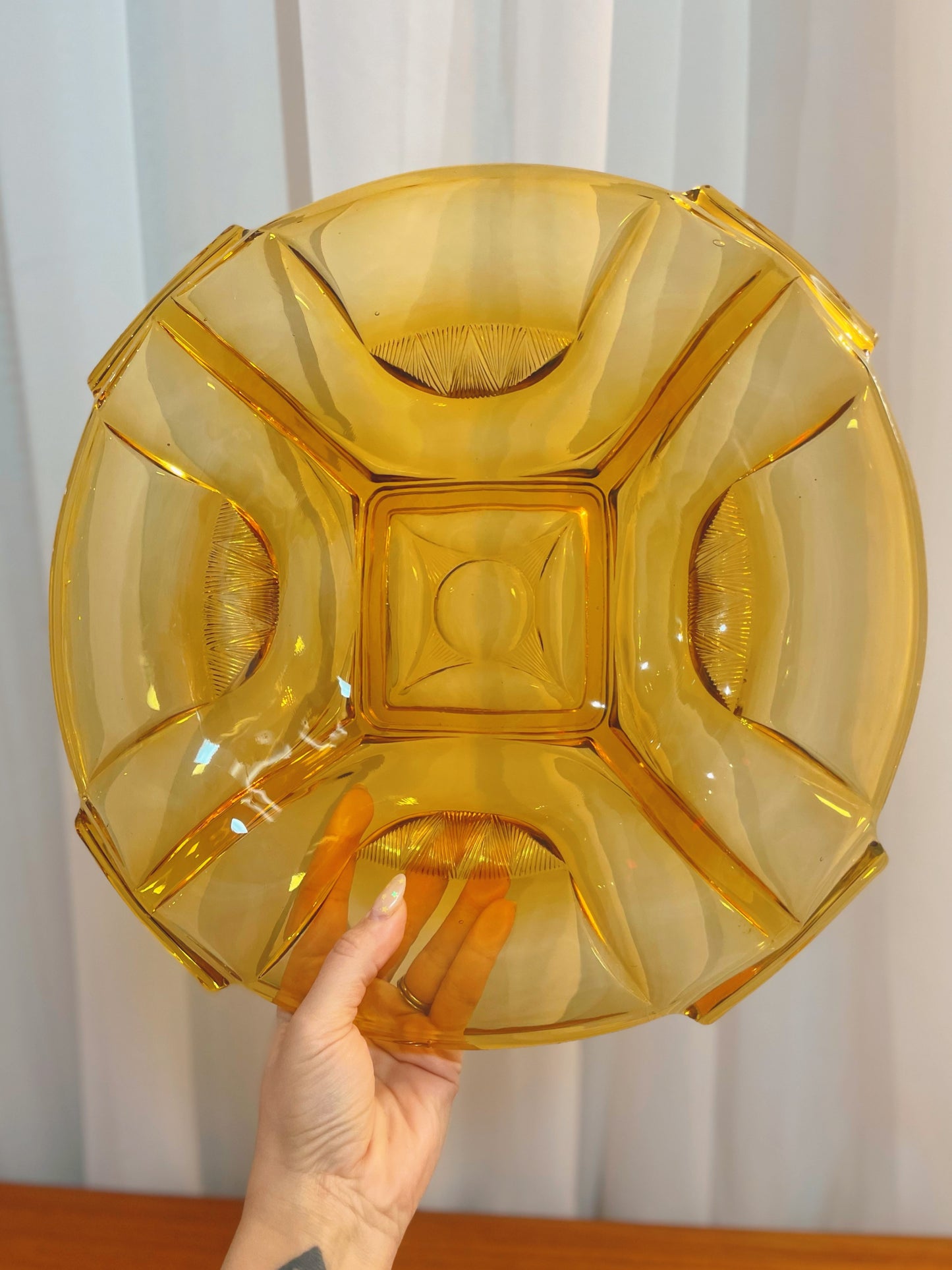 Amber Glass Fruit Bowl