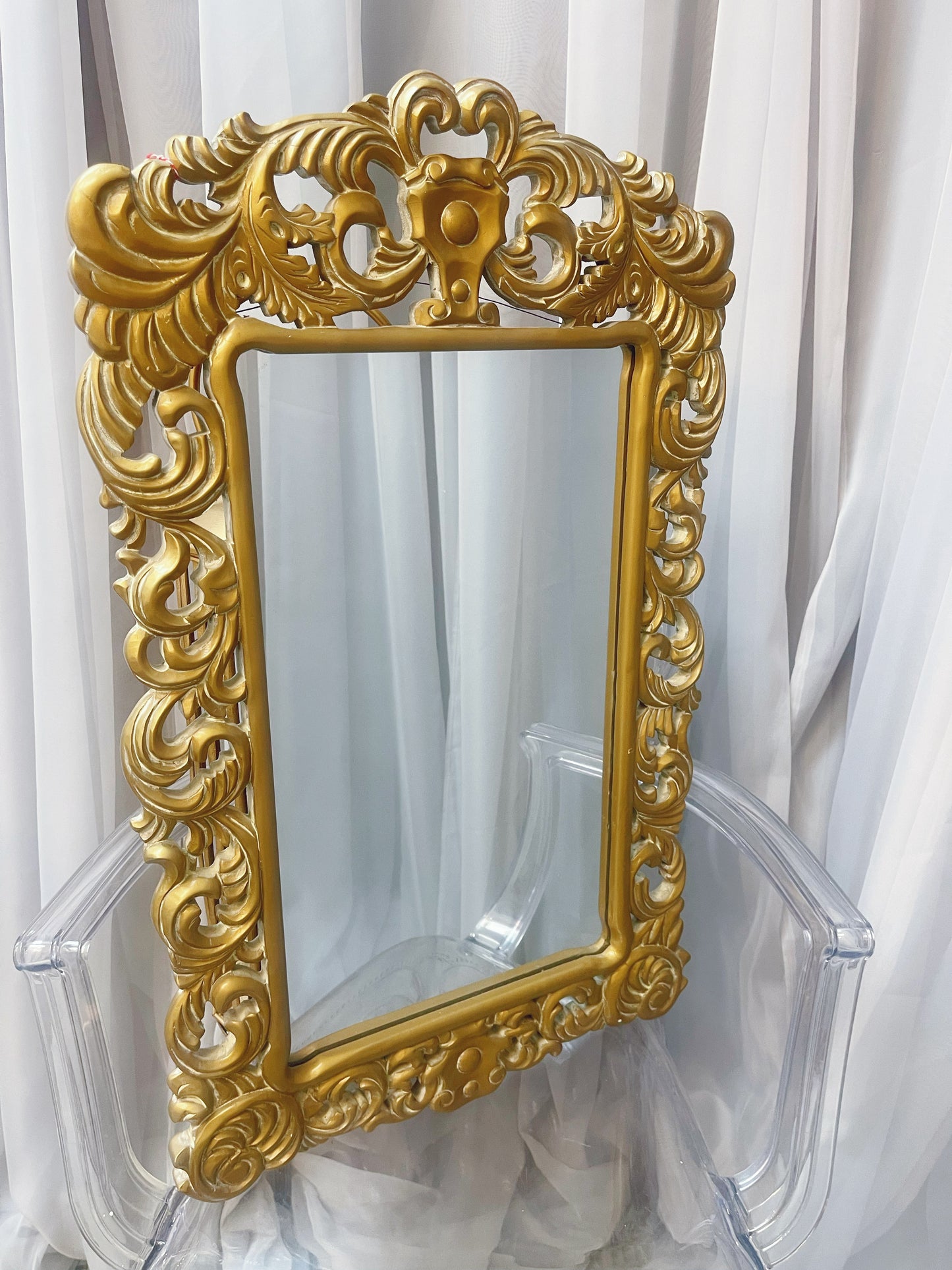 Wood framed mirror