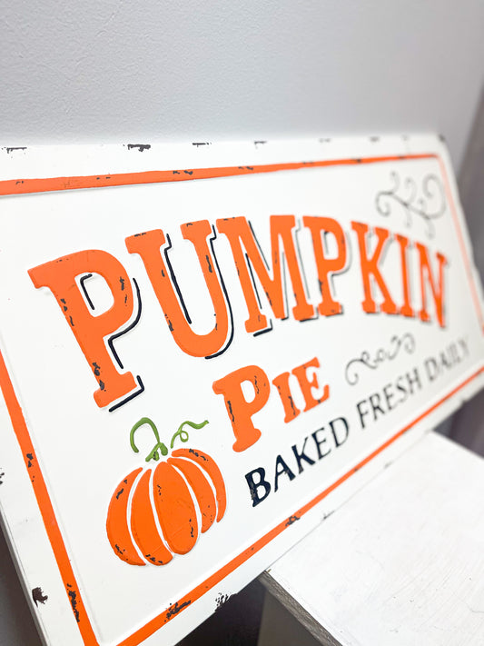 Pumpkin Pie Tin Sign