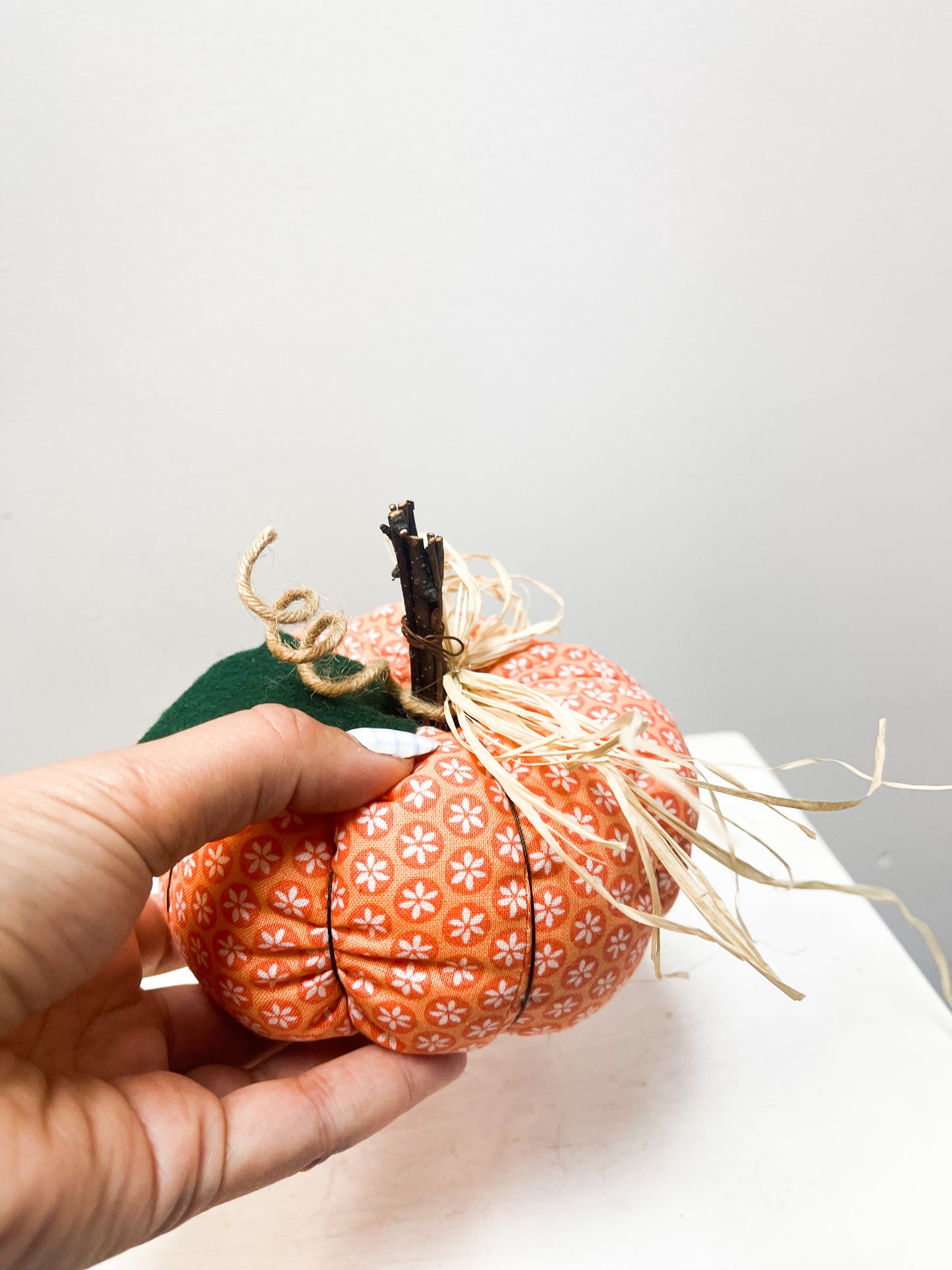 Medium Handmade Fabric Pumpkins