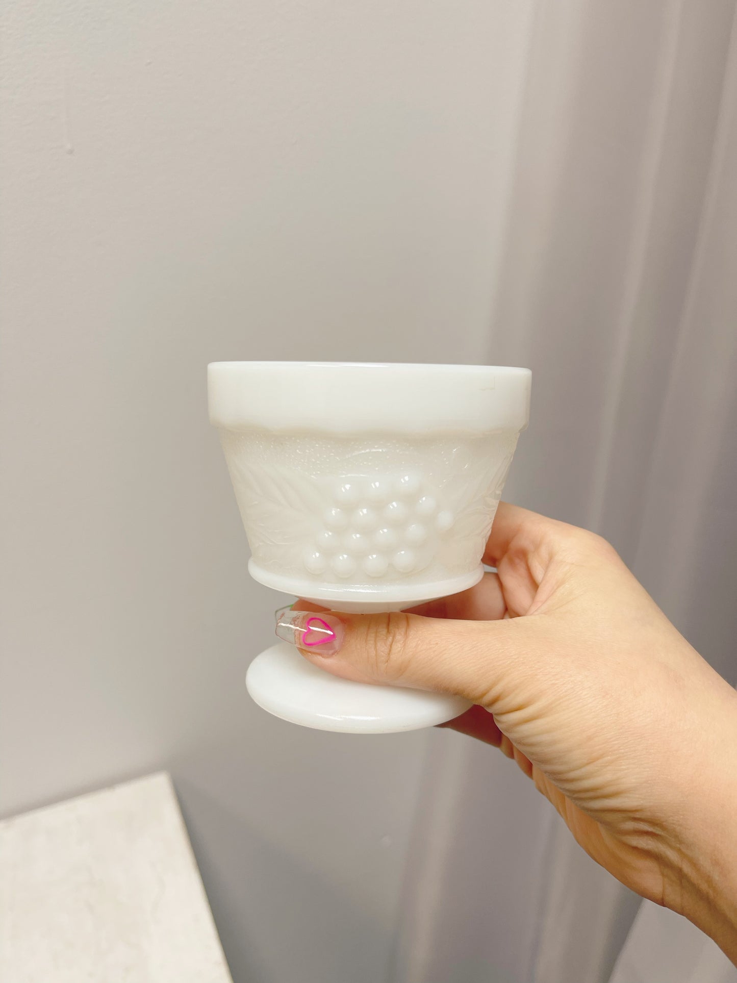 Small Milk glass pedestal bowls